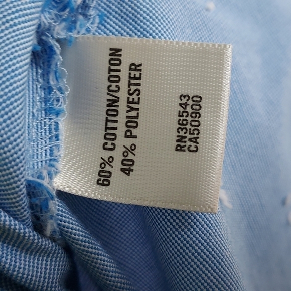 Van HEUSEN 3/4 sleeve V neck chambray casual summer tunic shirt top Sz L - Picture 5 of 11